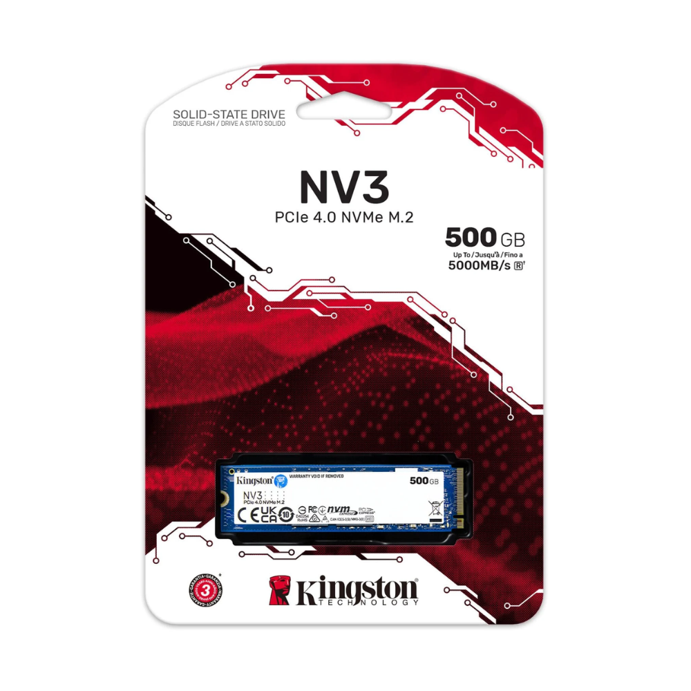 SSD yığıcı Kingston 500G NV3 M.2 2280 NVMe SSD (SNV3S/500G)
