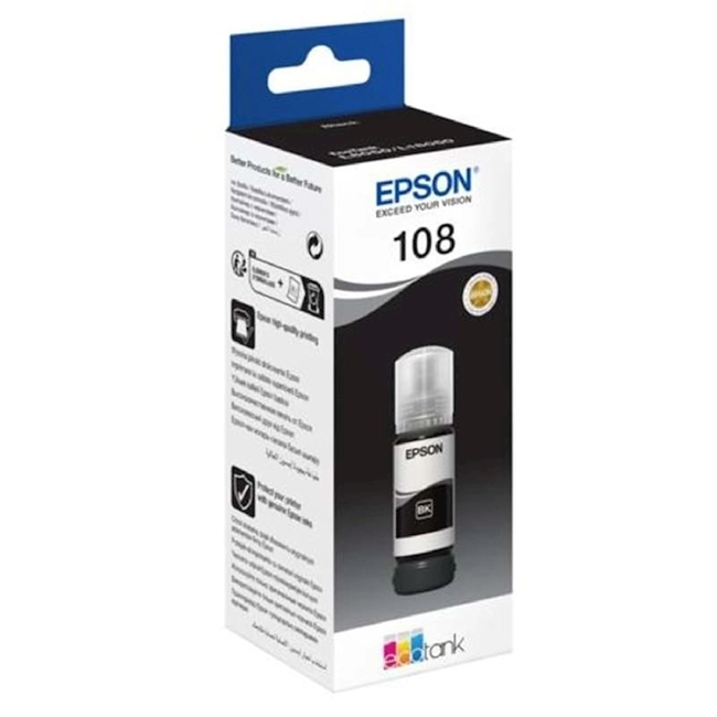 Mürəkkəb Epson 108 EcoTank Black ink bottle (C13T09C14A)