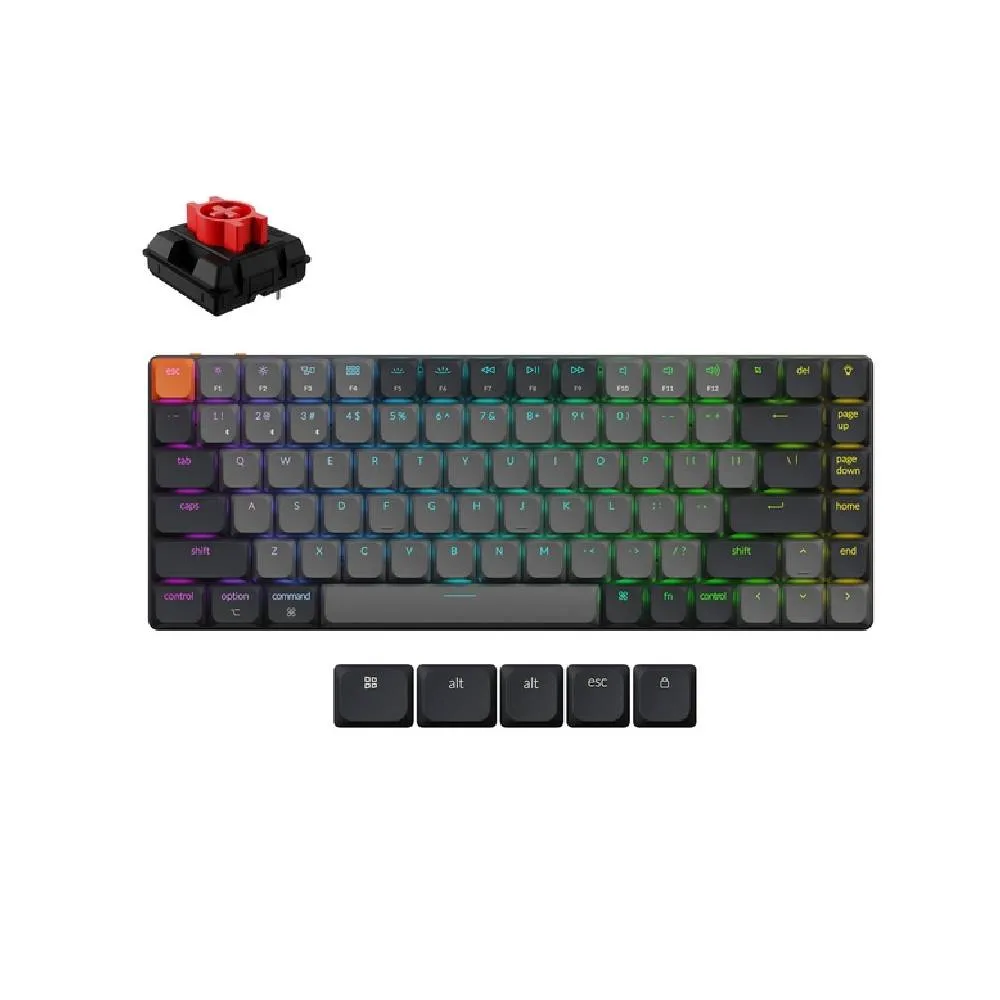 Simsiz oyun klaviaturası Keychron K3 (Version 3) Swappable RGB Backlight Red Switch (K3X-H1-AZ)