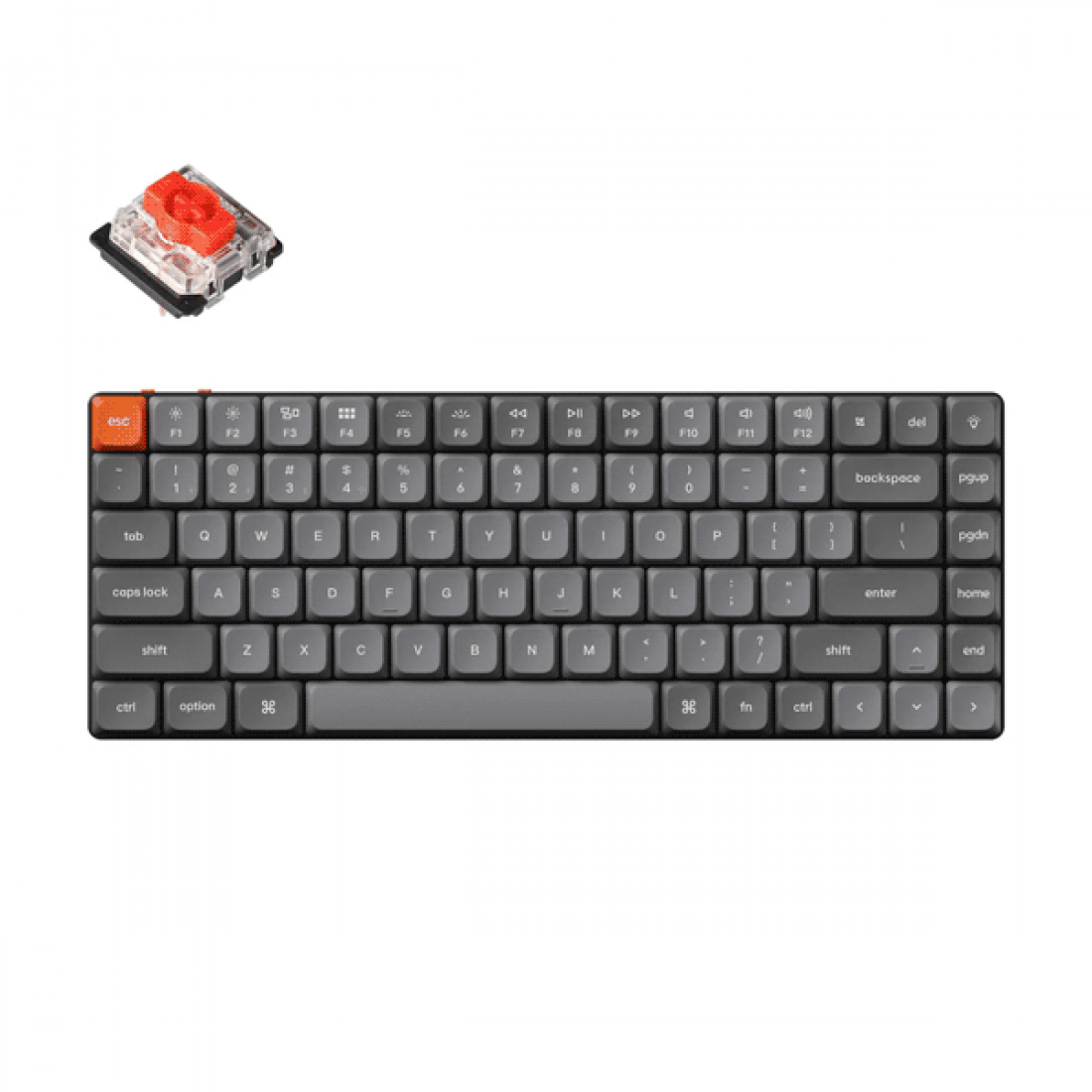 Simsiz oyun klaviaturası Keychron K3 Max Gateron White Backlight Red Switch (K3M-A1Z-AZ)
