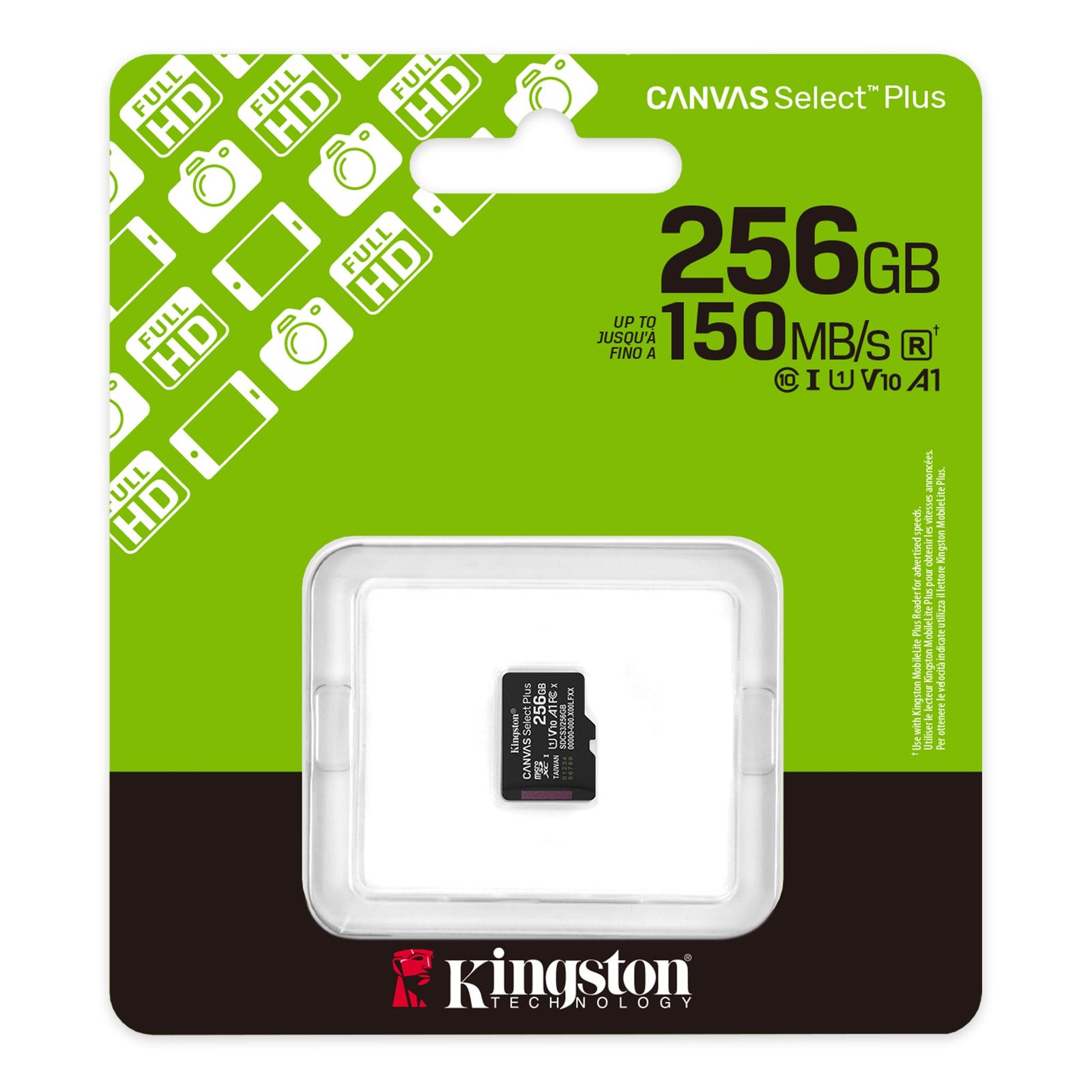 MikroSD Kingston 256G micSD Select Pls G3 150R (SDCS3/256GB)