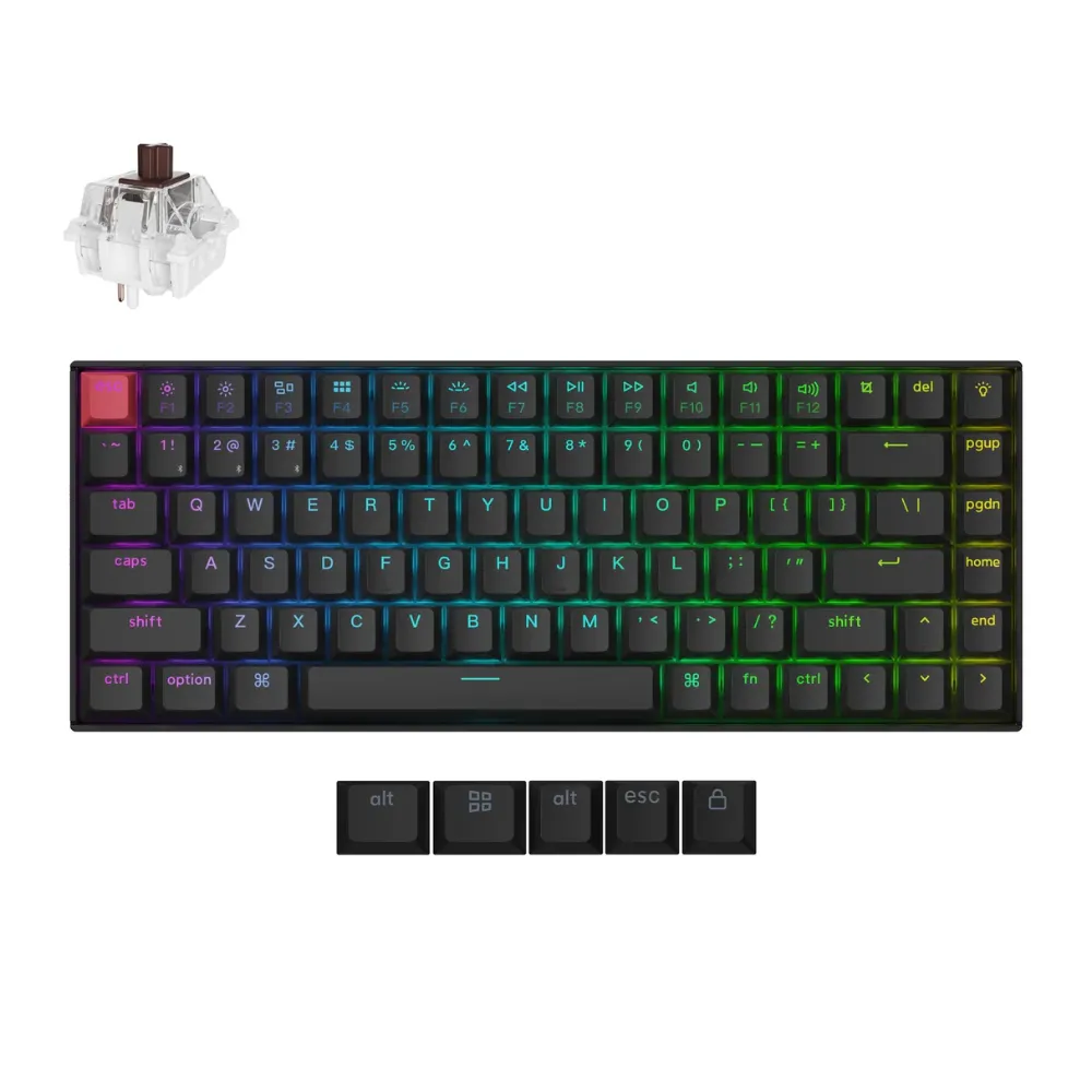 Simsiz oyun klaviaturası Keychron K2 Version 3 RGB Backlight Brown Switch (K2X-B3Z-AZ)