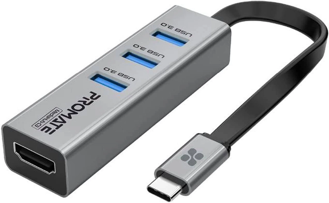 USB hub Promate Adapter 4K Vivid Clarity USB-C to HDMI Adapter MediaHub-C3