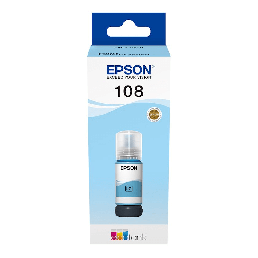 Kartric Epson 108 EcoTank Light Cyan ink bottle C13T09C54A